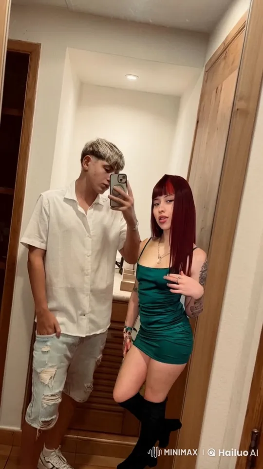 Couple's Intimate Mirror Selfie Moment – AI Generated Video | Hailuo AI