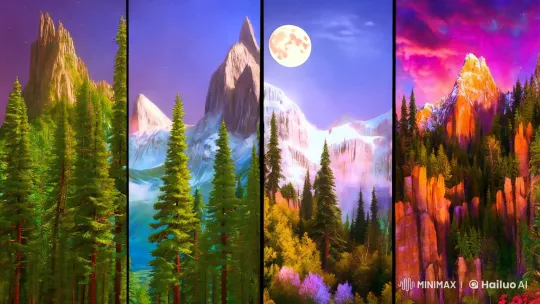 Four Fantasy Realms Enchant in Artistic Panorama – AI Generated Video | Hailuo AI