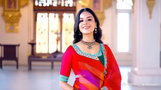 Elegant Woman in Saree Dancing Gracefully – AI Generated Video | Hailuo AI