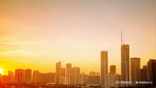 Elderly Gentleman Rides Motorcycle in Miami's Golden Glow – AI Generated Video | Hailuo AI