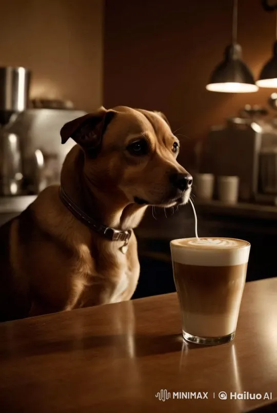 Puppy Magician Vanishes Coffee with Wand Trick – AI Generated Video | Hailuo AI