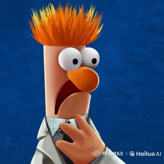 Beaker's Shocked Head Explodes in Confetti – AI Generated Video | Hailuo AI
