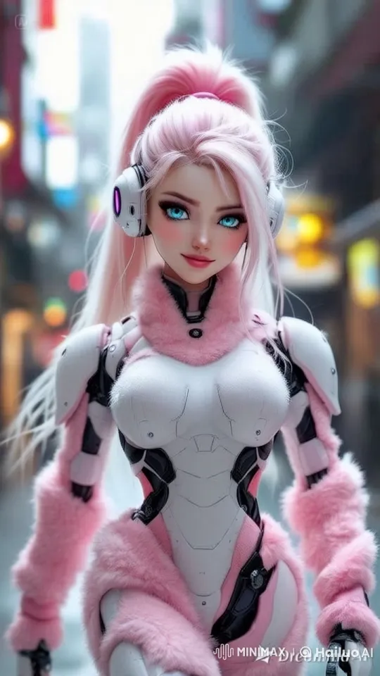 Futuristic AI Character in Cyberpunk Cityscape – AI Generated Video | Hailuo AI