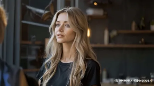 Live2D Rendered Woman with Blonde Hair in Cozy Indoor Setting – AI Generated Video | Hailuo AI