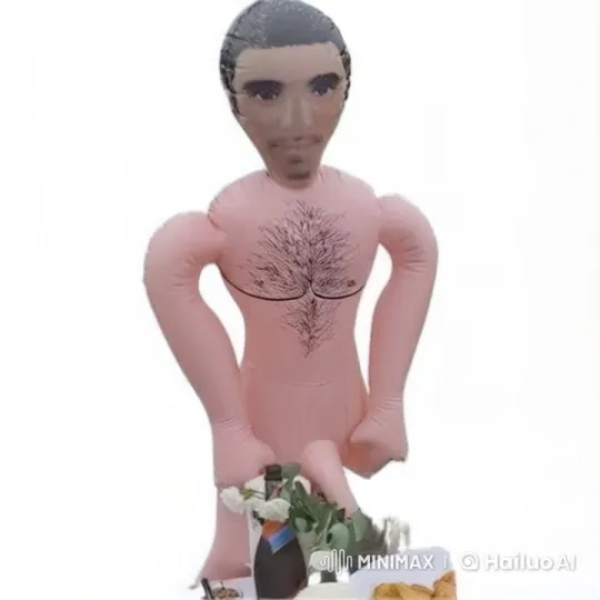 Inflatable Figure Swings, Hunts for Ladies in Still Scene – AI Generated Video | Hailuo AI