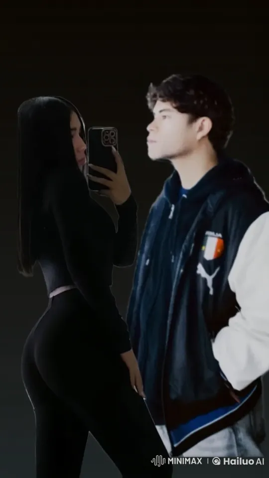 Couple Shares Intimate Moment in Mirror Selfie – AI Generated Video | Hailuo AI