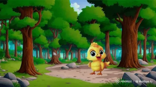 Chick Searches for Mother in Enchanted Forest – AI Generated Video | Hailuo AI
