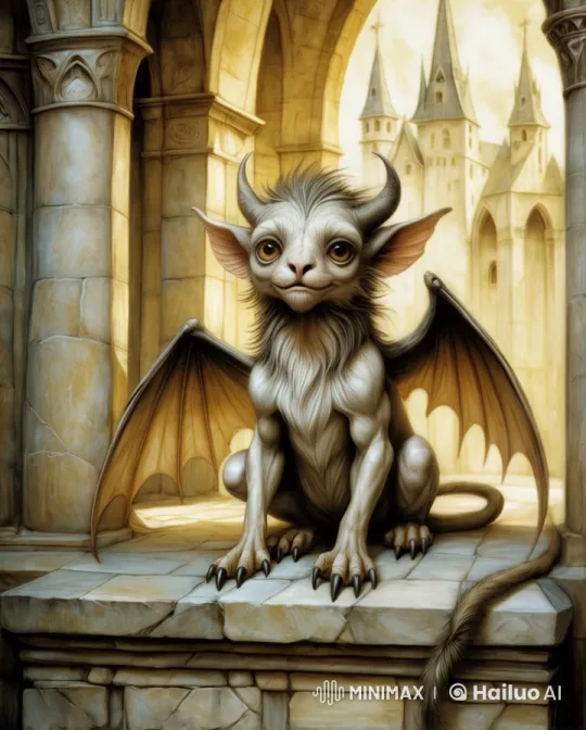 Stone Courtyard Chimera Takes Flight in Live2D Animation – AI Generated Video | Hailuo AI