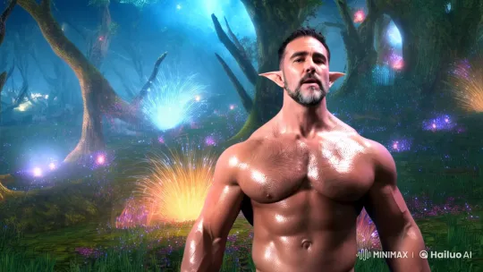 Mystical Forest: Shirtless, Muscular Elf in Enchanting Setting – AI Generated Video | Hailuo AI
