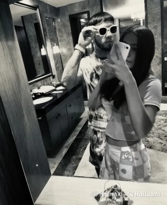Young Couple Shares Moment of Affection in Luxurious Bathroom – AI Generated Video | Hailuo AI