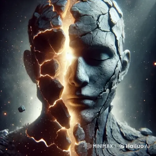 Cosmic Figure Unveils Inner Light in Starry Void – AI Generated Video | Hailuo AI