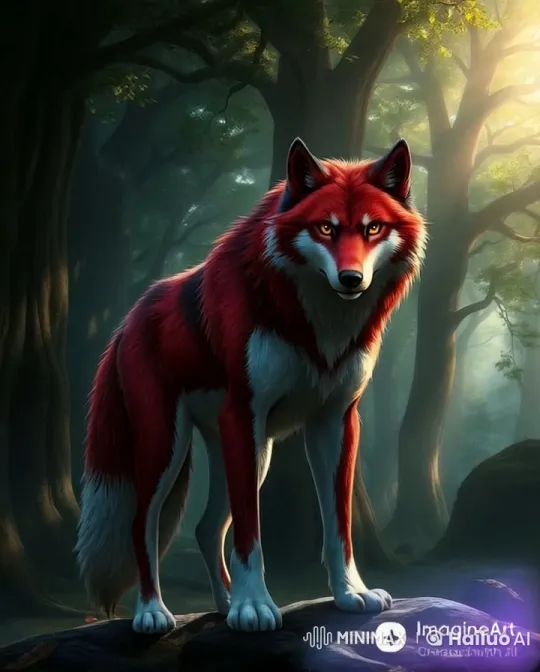Red Wolf Myrn's Journey Through Mystical Forest and Mountainscape – AI Generated Video | Hailuo AI