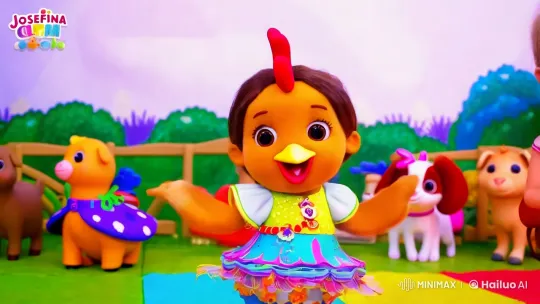 Josefina the Chicken Dances on a Colorful Farmyard Set – AI Generated Video | Hailuo AI