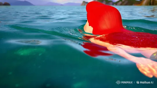 Ariel Glides Gracefully in 'The Little Mermaid' Scene – AI Generated Video | Hailuo AI