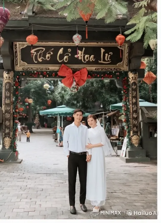 Couple Performs Martial Arts in Bustling Ancient Flower Market – AI Generated Video | Hailuo AI