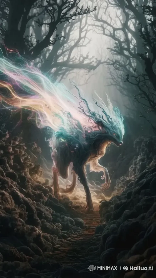 Astral Aura Walks Through Misty Forest in 8k Cinematic Render – AI Generated Video | Hailuo AI