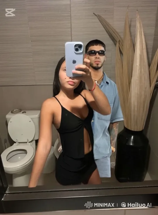 Couple Shares Tender Moment in Bathroom Selfie – AI Generated Video | Hailuo AI