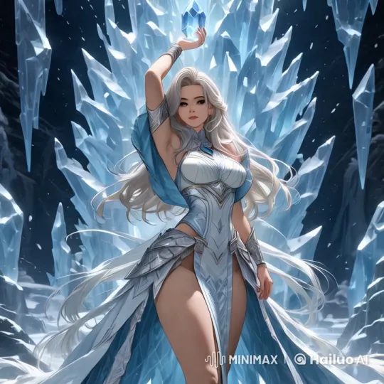 Character Employs Ice Magic with Crystalline Power – AI Generated Video | Hailuo AI