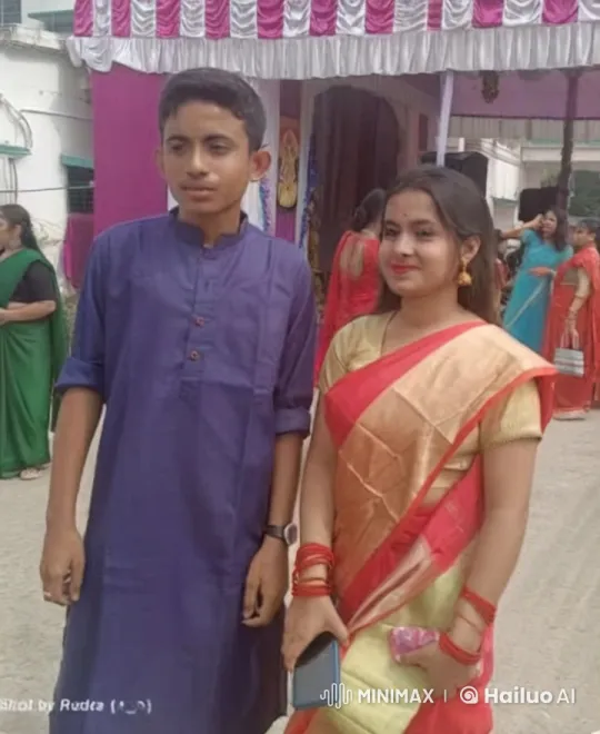 Young Couple's Tender Moment at Festive Celebration – AI Generated Video | Hailuo AI