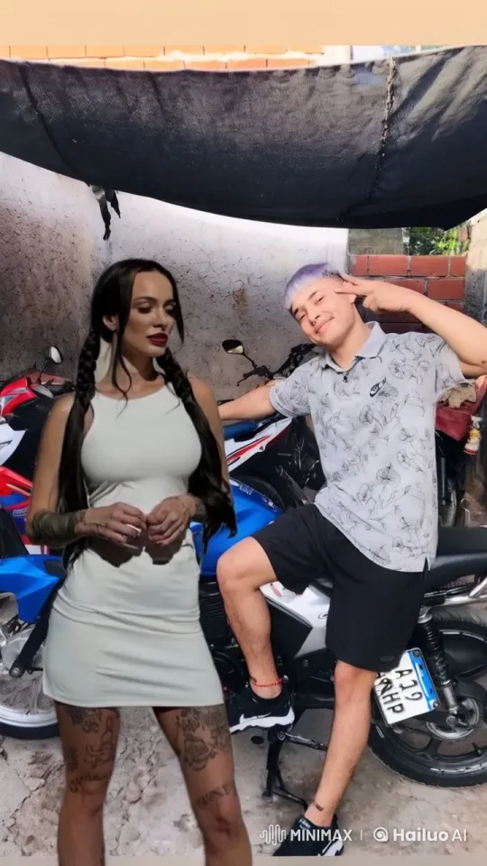 Couple Shares Affectionate Moment by Motorcycles – AI Generated Video | Hailuo AI