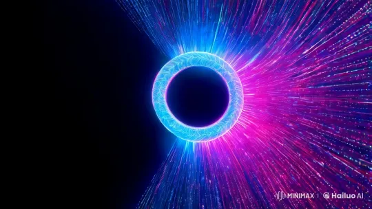 Neon-Hued Energy Ring in Cinematic Sci-Fi Void – AI Generated Video | Hailuo AI