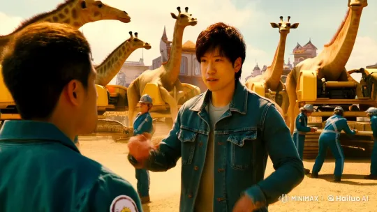 Japanese Foreman Directs Futuristic Construction on Alien Planet – AI Generated Video | Hailuo AI