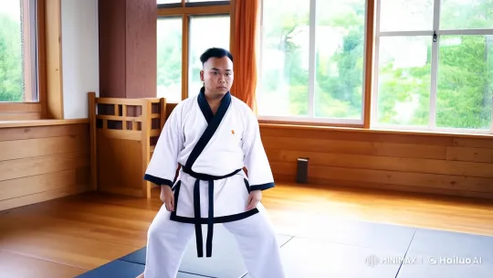 Young Martial Artist Demonstrates Skill in Modern Dojo – AI Generated Video | Hailuo AI