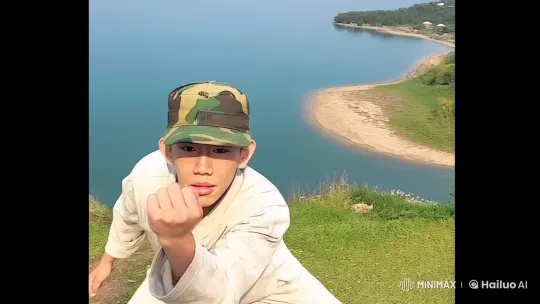 Martial Arts Action Scene: Young Fighter in Serene Outdoor Setting – AI Generated Video | Hailuo AI