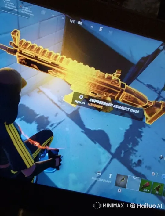 Fortnite: Player Prepares to Pick Up Legendary Weapon – AI Generated Video | Hailuo AI