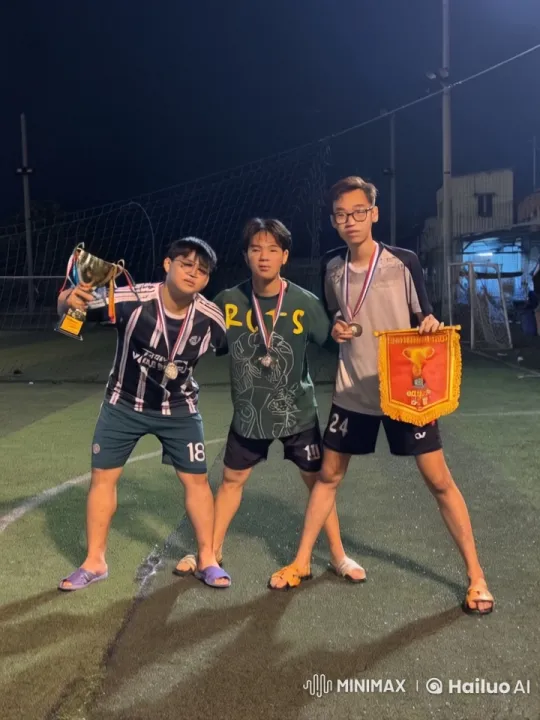 Young Soccer Players Celebrate Victory with Joyful Display – AI Generated Video | Hailuo AI