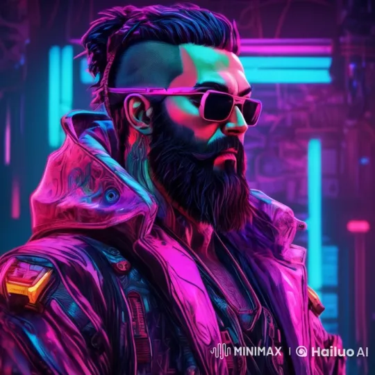 Cyberpunk Man in Neon-Lit Futuristic Jacket – AI Generated Video | Hailuo AI