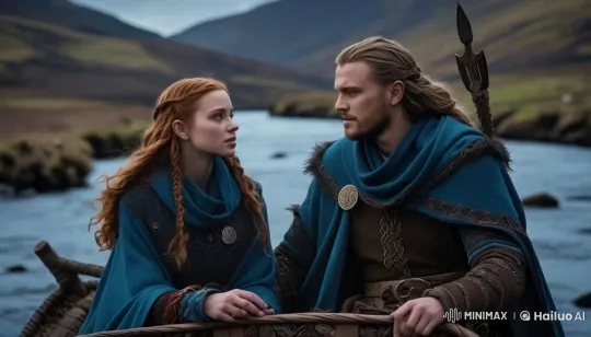 Medieval Couple Embrace in Serene River Setting – AI Generated Video | Hailuo AI