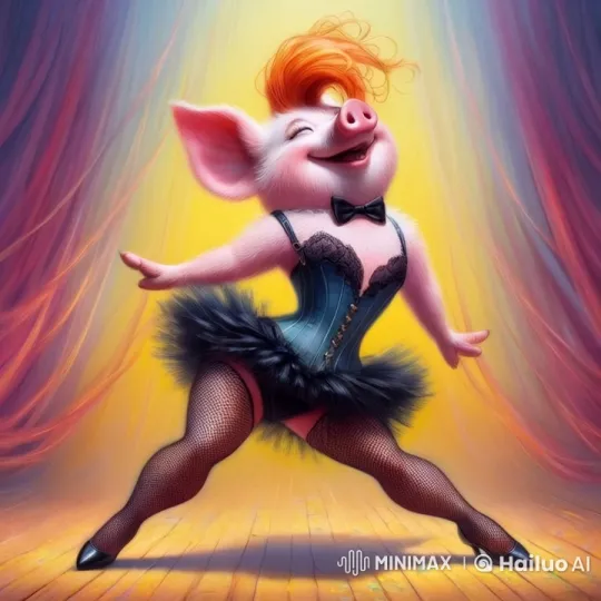 Pig in Tutu Delivers Graceful Dance Performance – AI Generated Video | Hailuo AI