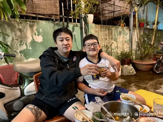 Man and Child Practicing Kung Fu in Cozy Outdoor Setting – AI Generated Video | Hailuo AI