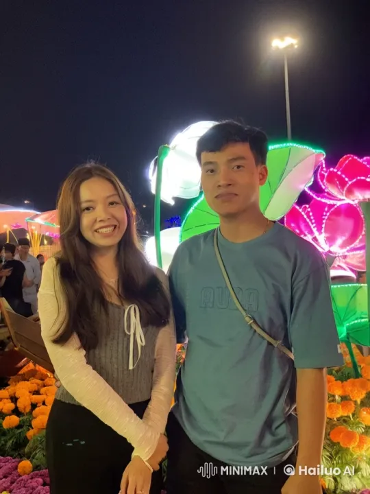 Martial Arts Duo Showcases Skills in Illuminated Garden – AI Generated Video | Hailuo AI