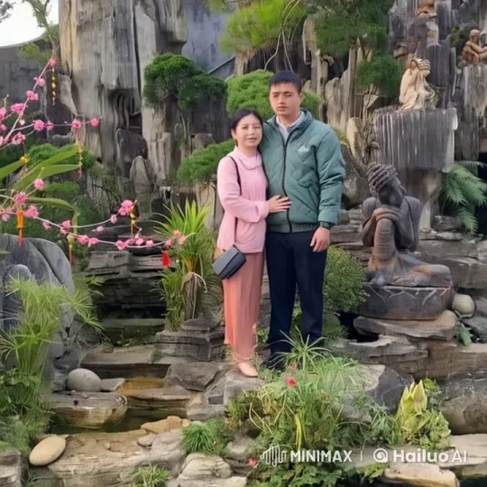 Couple Showcases Martial Arts in Tranquil Garden Setting – AI Generated Video | Hailuo AI