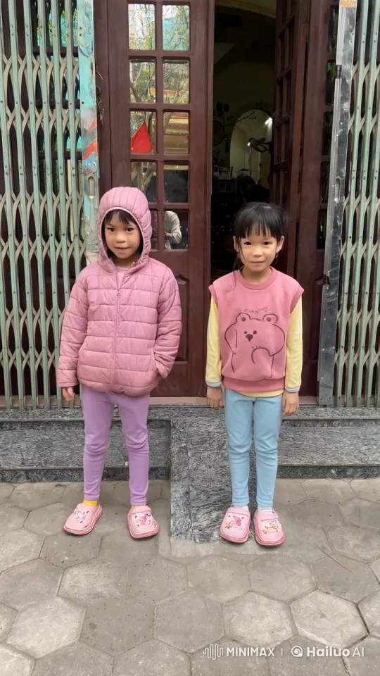 Children Practicing Kungfu in Front of Doorway – AI Generated Video | Hailuo AI