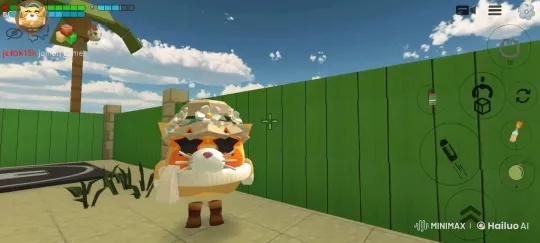 Animated Orange Cat with Game-like Humor in Virtual Courtyard – AI Generated Video | Hailuo AI