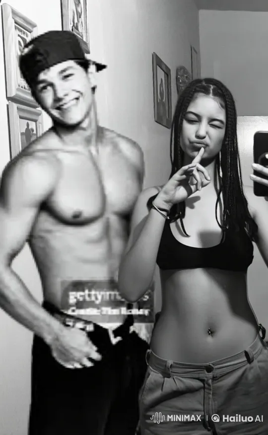 Affectionate Couple Shares Kiss in Mirror Scene – AI Generated Video | Hailuo AI