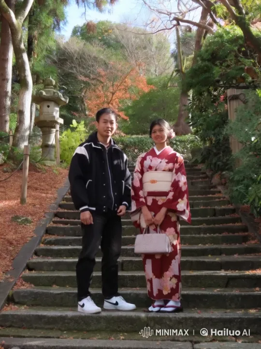 Choreographed Fight in Autumn Amidst Japanese Architecture – AI Generated Video | Hailuo AI