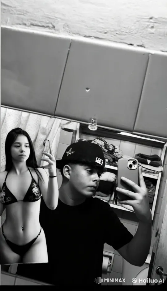 Intimate Bathroom Mirror Selfie with Subtle Gestures – AI Generated Video | Hailuo AI