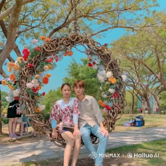 Couple Practices Kung Fu on Swing in Park – AI Generated Video | Hailuo AI