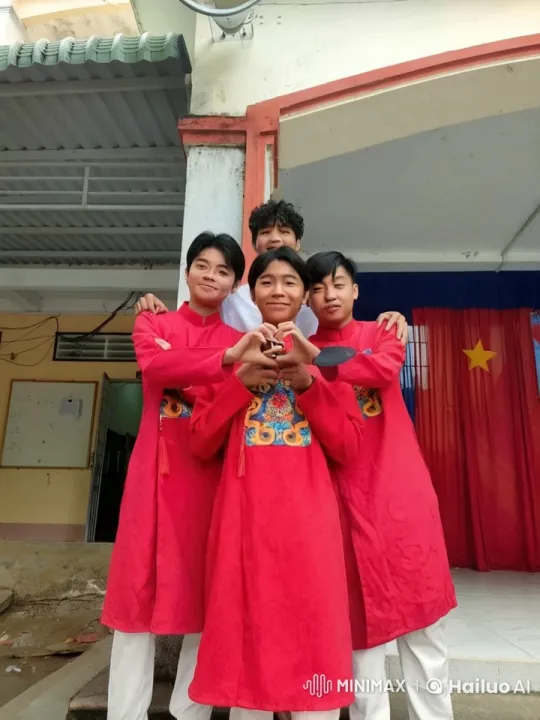 Young Men in Red Outfits Engage in Playful Fight – AI Generated Video | Hailuo AI