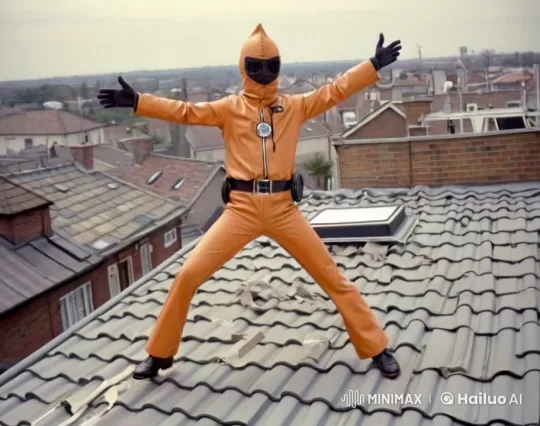 Superhero Absorbs Lightning on Rooftop – AI Generated Video | Hailuo AI