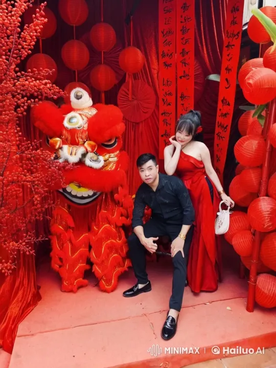 Festive Kung Fu Display with Lion Dance Celebration – AI Generated Video | Hailuo AI