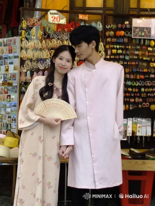 Vietnamese Couple's Graceful Kung Fu in Market Setting – AI Generated Video | Hailuo AI