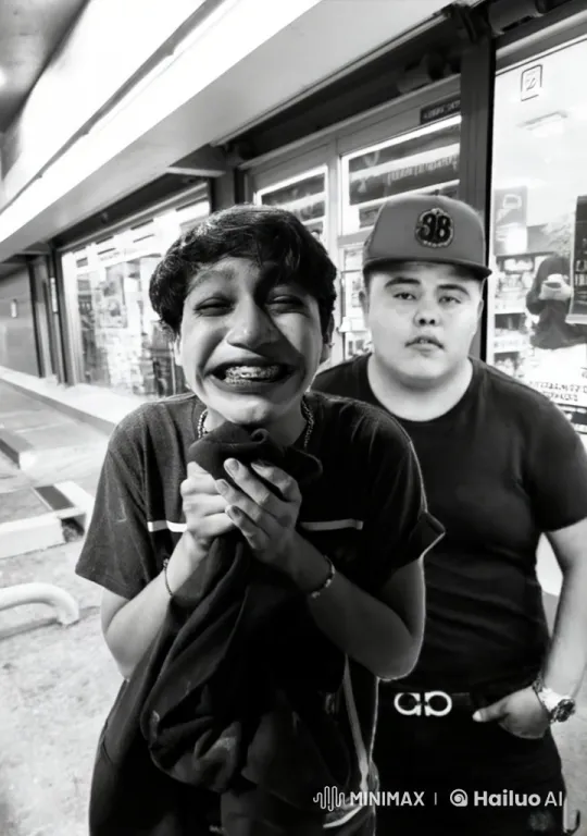 Affectionate Moment Between Two Individuals on City Street – AI Generated Video | Hailuo AI