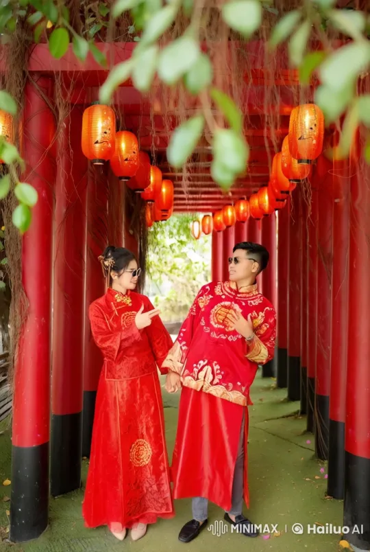 Couple Showcases Kung Fu Skills in Vibrant Cultural Setting – AI Generated Video | Hailuo AI