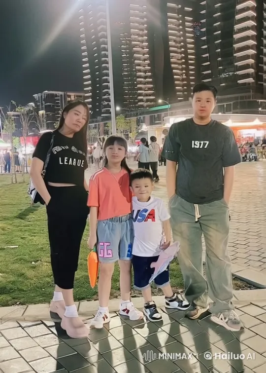 Family Displays Martial Arts Skills in Urban Night Scene – AI Generated Video | Hailuo AI