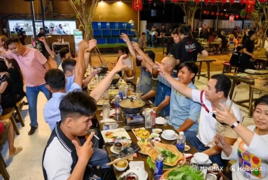 Unexpected Kung Fu Showdown at Open-Air Dinner Celebration – AI Generated Video | Hailuo AI